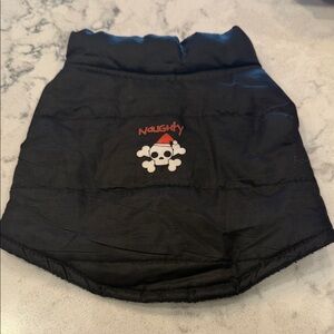 Black Dog Jacket with Skull Design